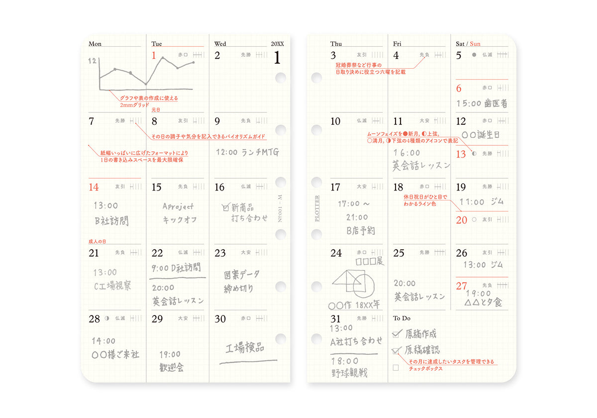 Monthly Schedule Refill 2025 PLT0001 (Mini Size)