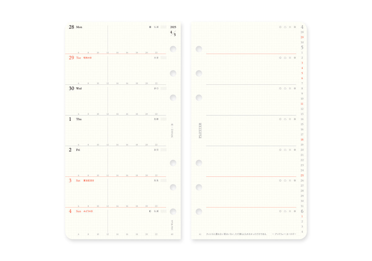 Weekly Schedule Refill 2025 PLT0002 (Bible Size)