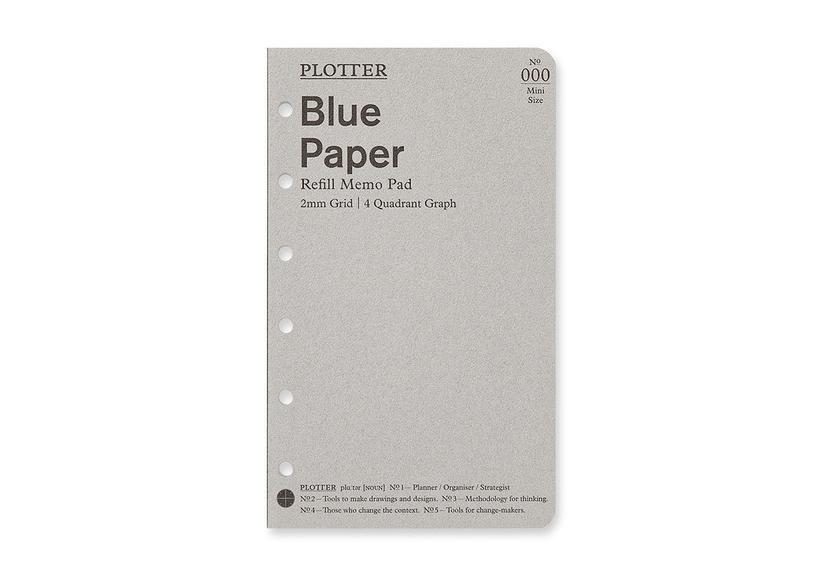 Blue Paper 2mm Grid Quadrant Graph 50 sheets (Mini Size)